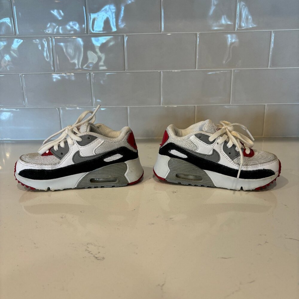 Nike Air Max 90 Toddler Sneaker Red Black White 9c
